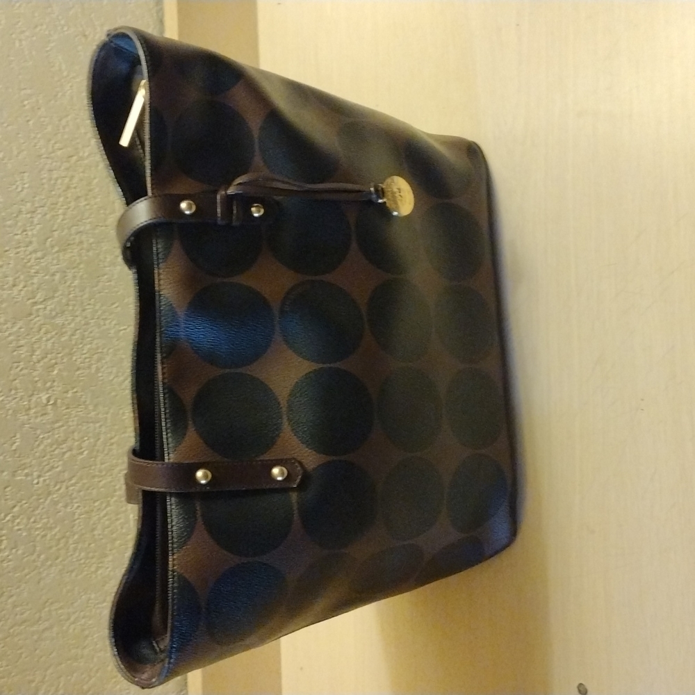 Brahmin vintage polka dot purse brown and black